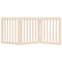 HKM-8088253 Foldable 3-Panel Dog Gate in Poplar Wood - 150 cm Long Activity Barrier