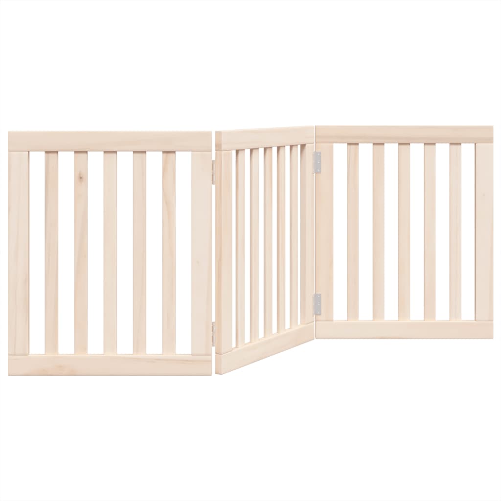 HKM-8088253 Foldable 3-Panel Dog Gate in Poplar Wood - 150 cm Long Activity Barrier