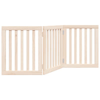 HKM-8088253 Foldable 3-Panel Dog Gate in Poplar Wood - 150 cm Long Activity Barrier