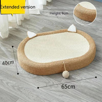 HKM-8089149 Oversized Cat Scratch Board Nest with Thickened Sisal Cushion and Flap Ears