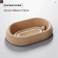 HKM-8089149 Oversized Cat Scratch Board Nest with Thickened Sisal Cushion and Flap Ears