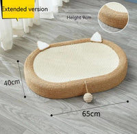 HKM-8089149 Oversized Cat Scratch Board Nest with Thickened Sisal Cushion and Flap Ears
