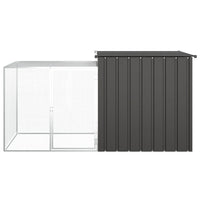HKM-8090557 Anthracite Galvanized Steel Rabbit Cage 200x91x100 cm with Wire Mesh Enclosure