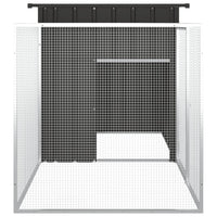 HKM-8090557 Anthracite Galvanized Steel Rabbit Cage 200x91x100 cm with Wire Mesh Enclosure