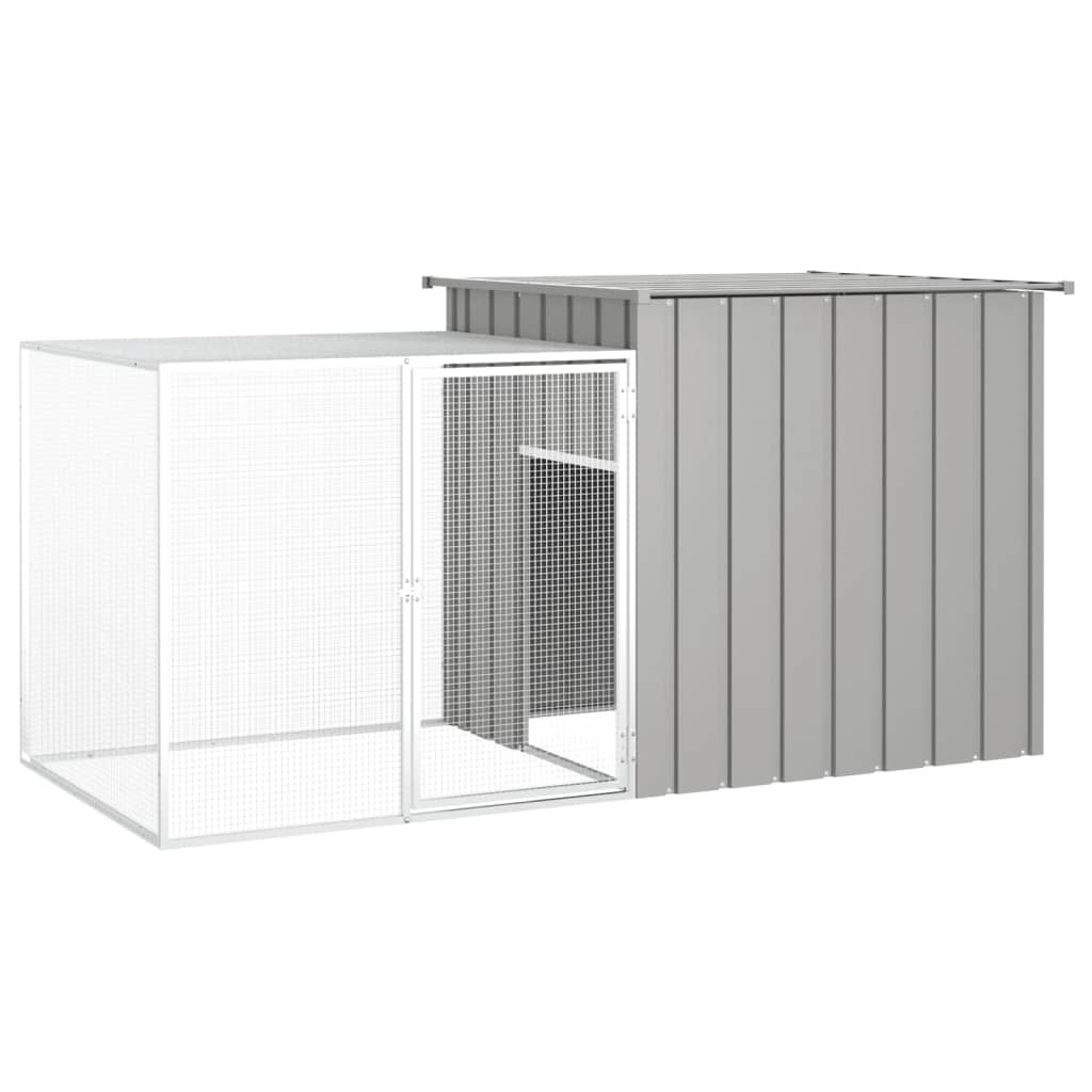 HKM-8090557 Anthracite Galvanized Steel Rabbit Cage 200x91x100 cm with Wire Mesh Enclosure