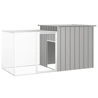 HKM-8090557 Anthracite Galvanized Steel Rabbit Cage 200x91x100 cm with Wire Mesh Enclosure
