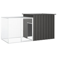HKM-8090557 Anthracite Galvanized Steel Rabbit Cage 200x91x100 cm with Wire Mesh Enclosure