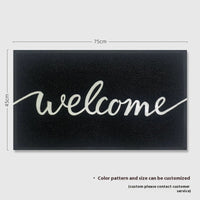 HKM-8090813 Solid Color PVC Loop Door Entry Mat - Rectangle Household Floor Mat (Black, Gray, Welcome)