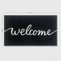 HKM-8090813 Solid Color PVC Loop Door Entry Mat - Rectangle Household Floor Mat (Black, Gray, Welcome)