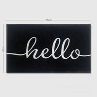 HKM-8090813 Solid Color PVC Loop Door Entry Mat - Rectangle Household Floor Mat (Black, Gray, Welcome)