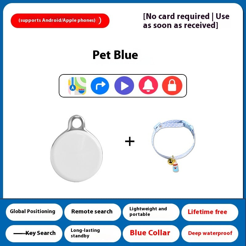 HKM-8090941 Pet GPS Tracker with Anti-Loss Alarm for Cats and Dogs - Universal Compatibility, Long Battery Life, Collar Included