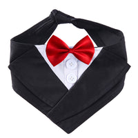HKM-8091197 Stylish Dog Bow Tie Bib, Adjustable Neck Size in Red, Wine Red, and Black