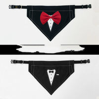 HKM-8091197 Stylish Dog Bow Tie Bib, Adjustable Neck Size in Red, Wine Red, and Black
