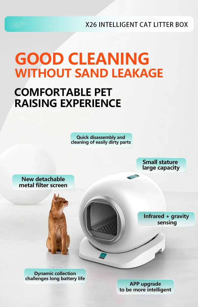 HKM-809235 Smart Self-Cleaning Cat Litter Box for Easy Maintenance - Compatible For Multiple Cats, 9L Capacity