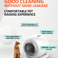 HKM-809235 Smart Self-Cleaning Cat Litter Box for Easy Maintenance - Compatible For Multiple Cats, 9L Capacity