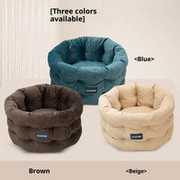 HKM-8092989 Cozy Winter Warm Pet Bed for Cats and Dogs - Medium & Large Sizes in Emerald Blue, Khaki, and Beige