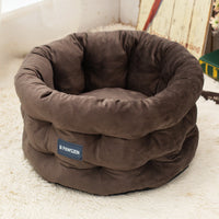HKM-8092989 Cozy Winter Warm Pet Bed for Cats and Dogs - Medium & Large Sizes in Emerald Blue, Khaki, and Beige