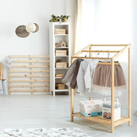 HKM-809363 Natural Bamboo Free Standing Towel Rack for Bathrooms and Toilets