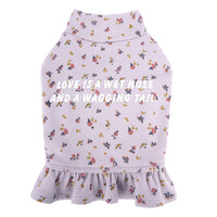 HKM-8094013 Floral Dog Undershirt with Skirt for Small Breeds in Light Purple and Apricot