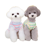 HKM-8094525 Casual Summer Pet Clothing for Small Dogs - Purple and Green Stripes