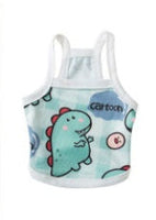 HKM-8095293 Cute Dinosaur and Cat Print Pet Vest for Dogs and Cats - Jersey Material, Multiple Sizes Available