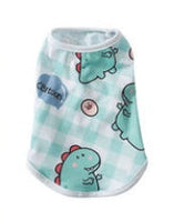 HKM-8095293 Cute Dinosaur and Cat Print Pet Vest for Dogs and Cats - Jersey Material, Multiple Sizes Available