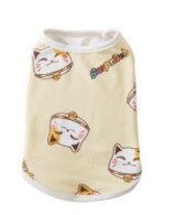 HKM-8095293 Cute Dinosaur and Cat Print Pet Vest for Dogs and Cats - Jersey Material, Multiple Sizes Available