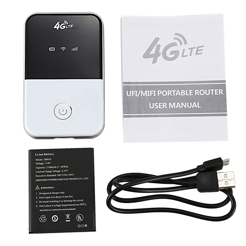 HKM-809619 4G Portable Wireless Router with SIM Card Slot, 150Mbps Wi-Fi, White Plastic, USB Interface, Ideal for Home Use