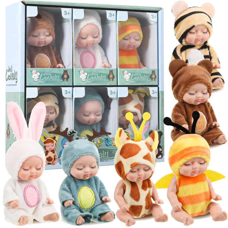HKM-809619 Interactive Mini Bionic Doll Set - Cute PVC Cartoon Baby Dolls for Kids