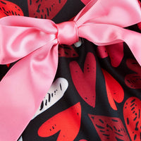 HKM-8096317 Love-Themed Full Printed Dress for Dogs and Cats in White and Black
