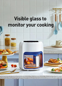 HKM-809683 Intelligent Oilless Air Fryer with Multi-functional Glass Design and Visible Cooking Chamber