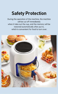HKM-809683 Intelligent Oilless Air Fryer with Multi-functional Glass Design and Visible Cooking Chamber