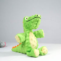 HKM-8097341 Pet Toy - Bite-resistant Plush Stuffed Animal in Green Crocodile, Gray Elephant, and Blue Shark