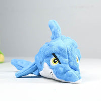 HKM-8097341 Pet Toy - Bite-resistant Plush Stuffed Animal in Green Crocodile, Gray Elephant, and Blue Shark
