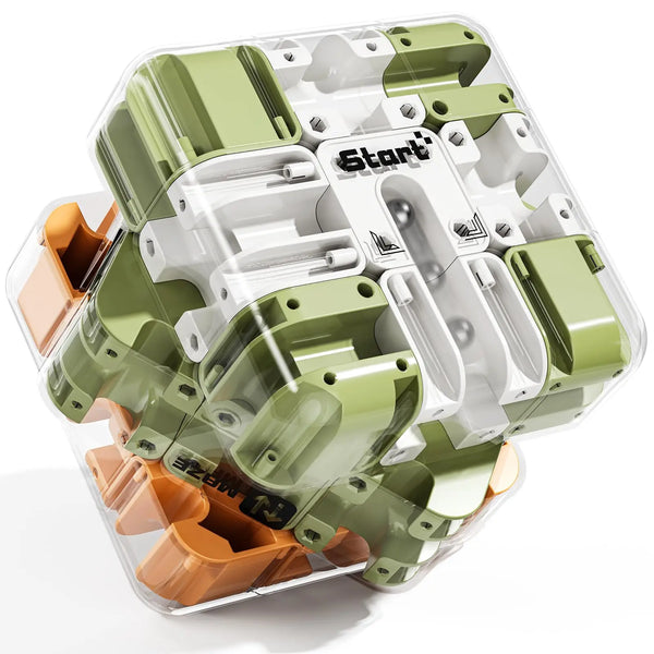 HKM-809747 2-in-1 3D Maze Magic Cube Stress Relief Fidget Toy for Kids - Multi-Color Labyrinth Puzzle