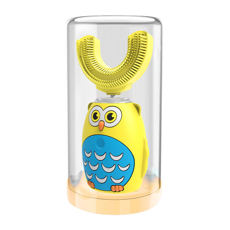 HKM-809811 U-Shaped Electric Toothbrush for Kids with Ultrasonic Technology - USB Rechargeable, Touch Control, Available in Multiple Colors