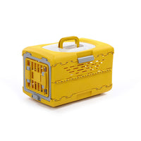 HKM-8098365 Portable Pet Flight Case - Folding Design, Hard PP Material, Small & Large Sizes in Van Gogh Gold and Far Peak Blue