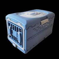 HKM-8098365 Portable Pet Flight Case - Folding Design, Hard PP Material, Small & Large Sizes in Van Gogh Gold and Far Peak Blue