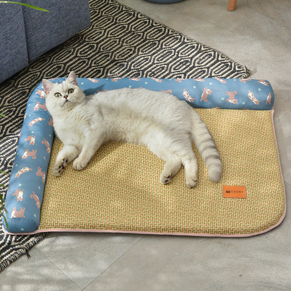 HKM-8098749 Non-Stick Hand-Woven Cat Bed Ice Pad - Multiple Colors and Sizes Available