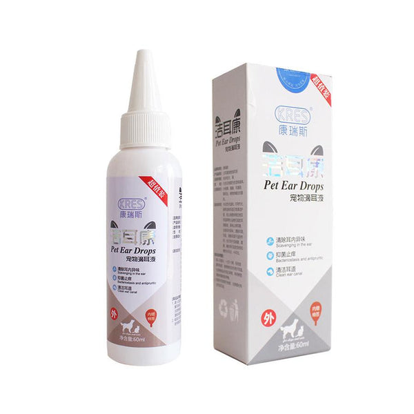 HKM-810003 Pet Ear Cleaning Solution - 60 ml for Dogs and Cats, Gentle Formula with Salicylic Acid and Peppermint Oil, Helps Prevent Ear Infections and Odor