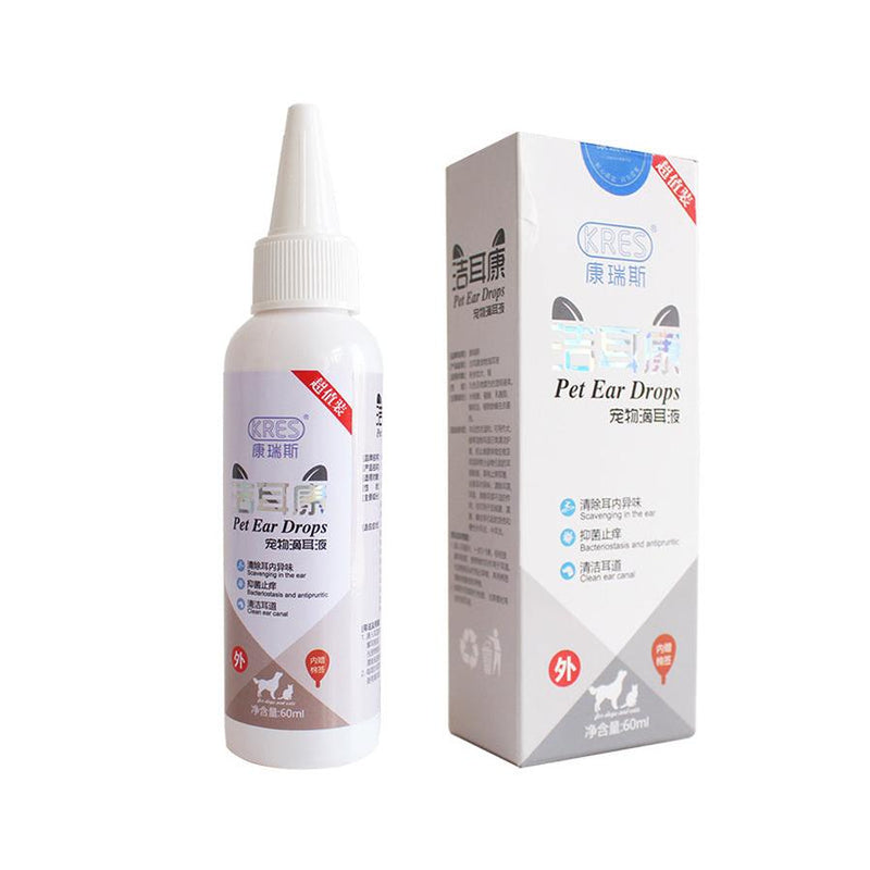 HKM-810003 Pet Ear Cleaning Solution - 60 ml for Dogs and Cats, Gentle Formula with Salicylic Acid and Peppermint Oil, Helps Prevent Ear Infections and Odor
