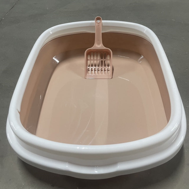 HKM-8100157 Spacious Low-Sided Cat Litter Box for Easy Access and Cleaning