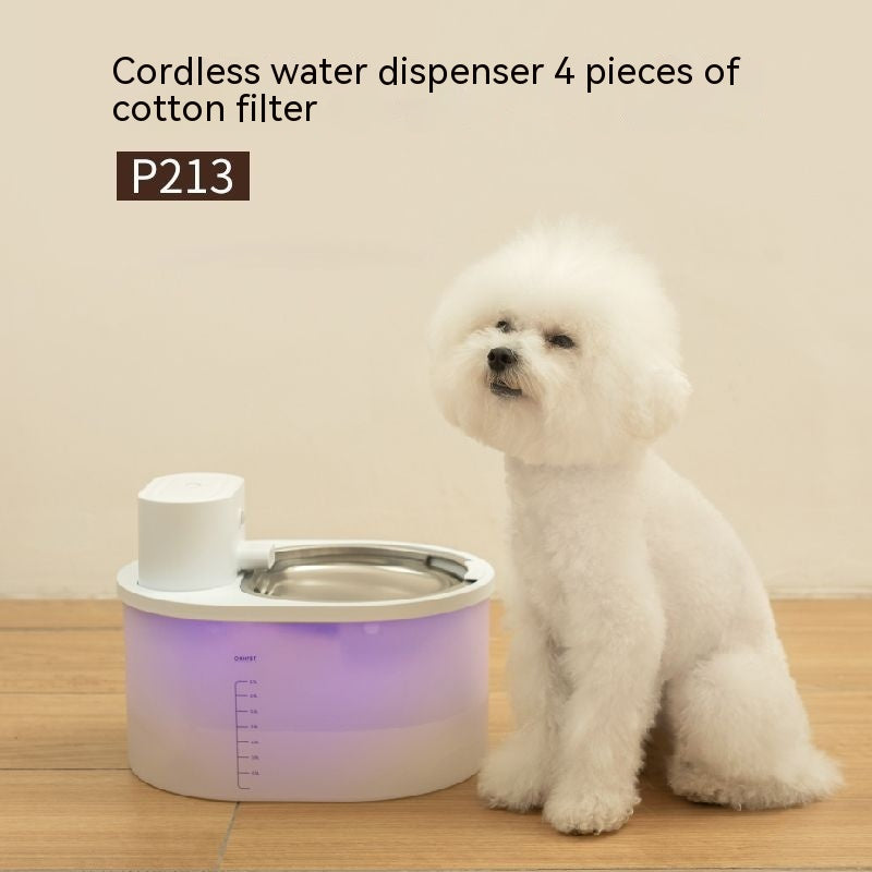 HKM-8100541 Smart Wireless Rechargeable Pet Water Dispenser with 2000ml Capacity and Filters