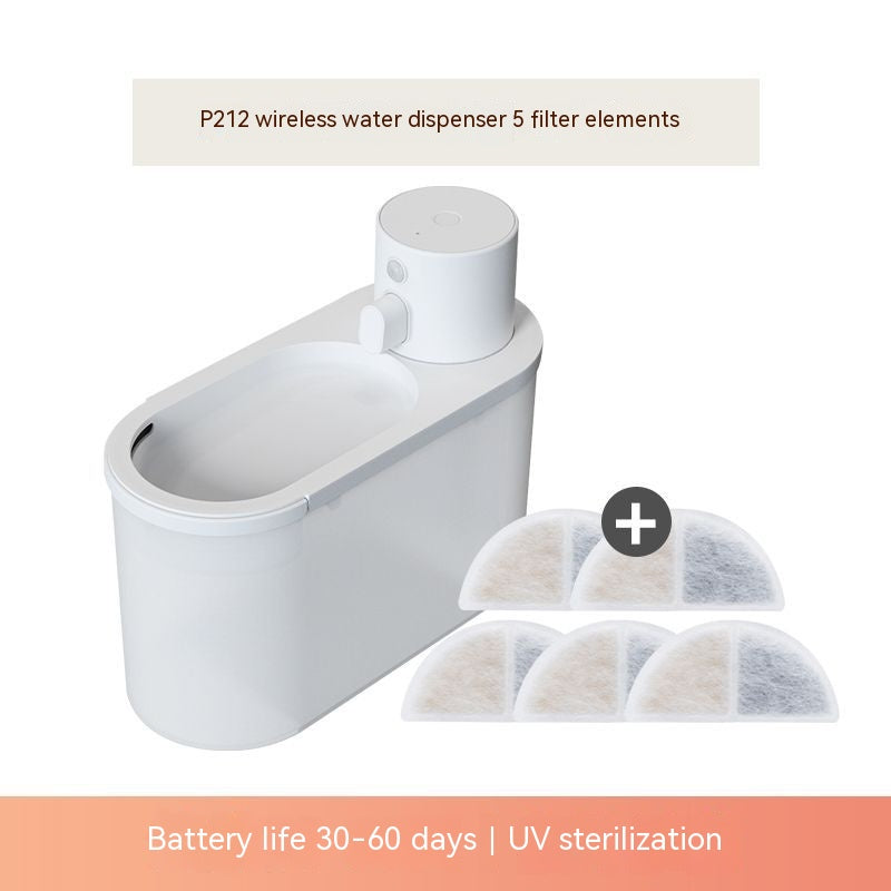 HKM-8100541 Smart Wireless Rechargeable Pet Water Dispenser with 2000ml Capacity and Filters