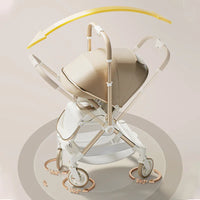 HKM-810131 Lightweight Aluminium Stroller with Reversing Handle and Four-Wheel Design, Foldable Pushchair for Babies