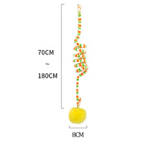 HKM-8101949 Kittens' Fun Spring Toy with Bell and Inflatable Ball – Suction Cup Design for Door Hanging
