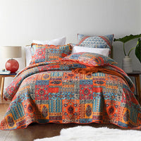 HKM-810259 Cotton Quilted Air Conditioning Quilt Set with Pillowcases - Multi-Season Use, Easy Care