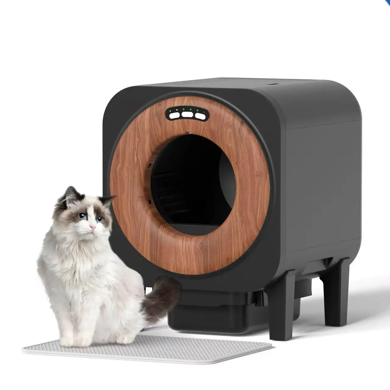 HKM-810387 Smart Wi-Fi Self-Cleaning Cat Litter Box with 65L Capacity and Easy Clean Design