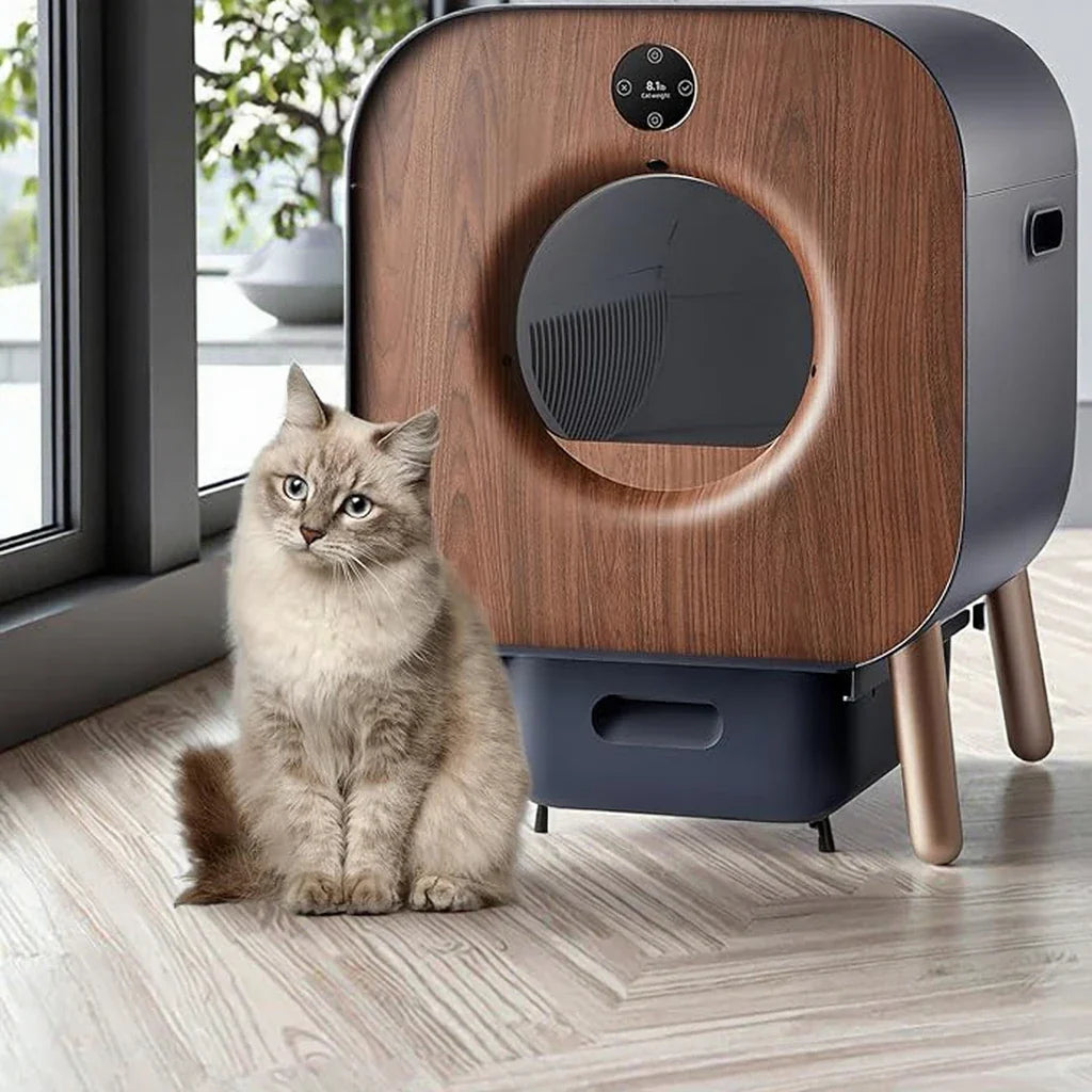 HKM-810387 Smart Wi-Fi Self-Cleaning Cat Litter Box with 65L Capacity and Easy Clean Design