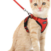 HKM-8104253 Adjustable Anti-Escape Cat Leash in Multiple Colors: Sky Blue, Black, Orange, Red, Lake Blue, Dark Blue, Pink, Purple, Yellow, Gray